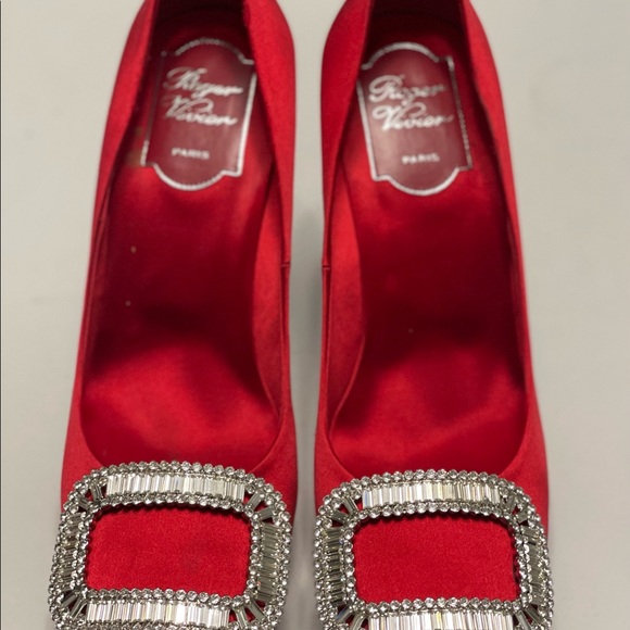 36.5 (6.5) Red Roger Vivier Limelight Platform Pumps & Swarovski Crystal Buckle - Picture 4 of 4